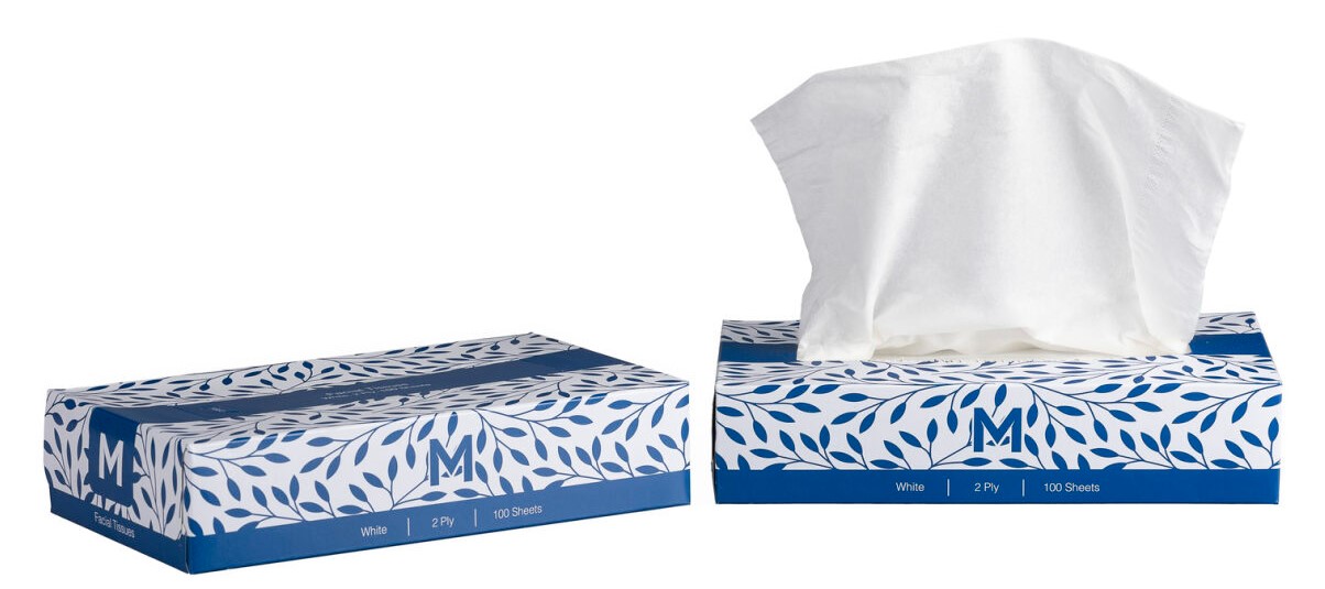 MPH27290 2Ply 100s Flat Facial Tissues White 48/ctn