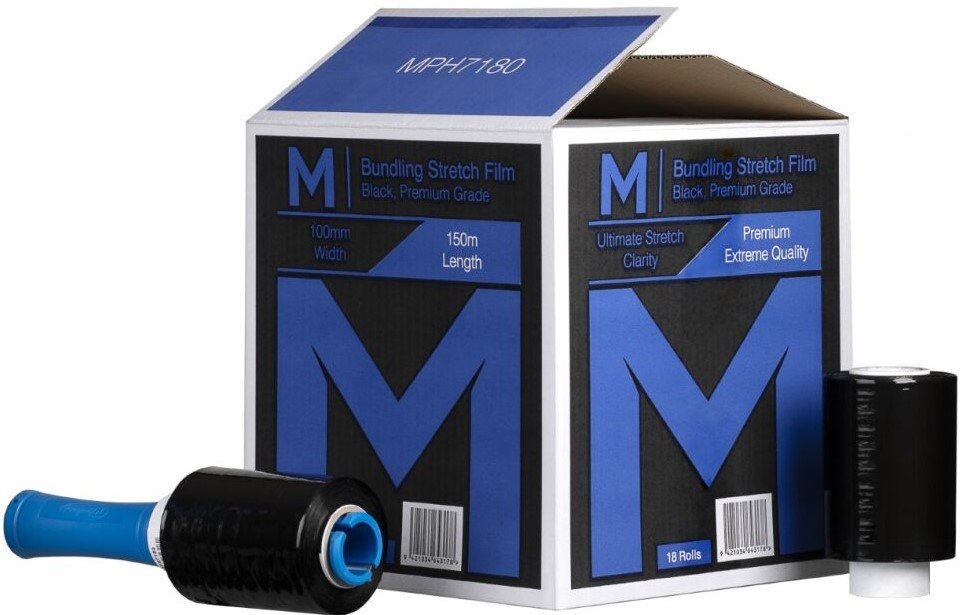 MPH7180 Bundlewrap Black 100mm x 150m 18/ctn
