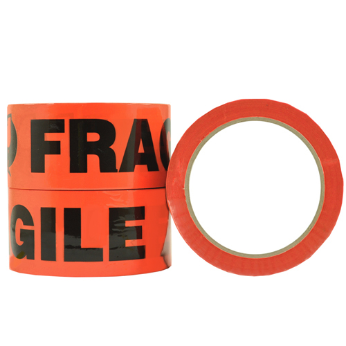 S36Fluro Fragile Tape-Black on Orange